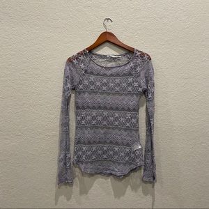 Light purple lace long sleeve shirt